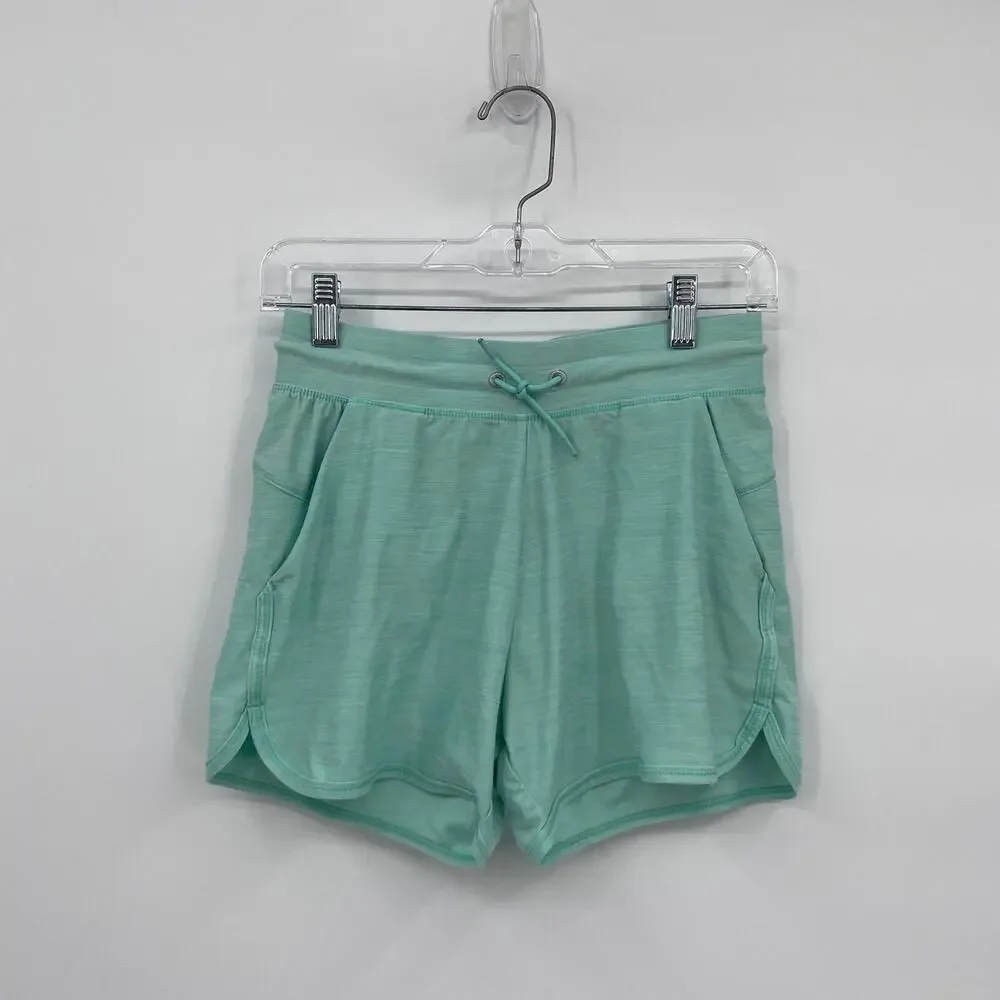 All in Motion Activewear Running Elastic Waist Shorts Green Girl's Size XL 14/16